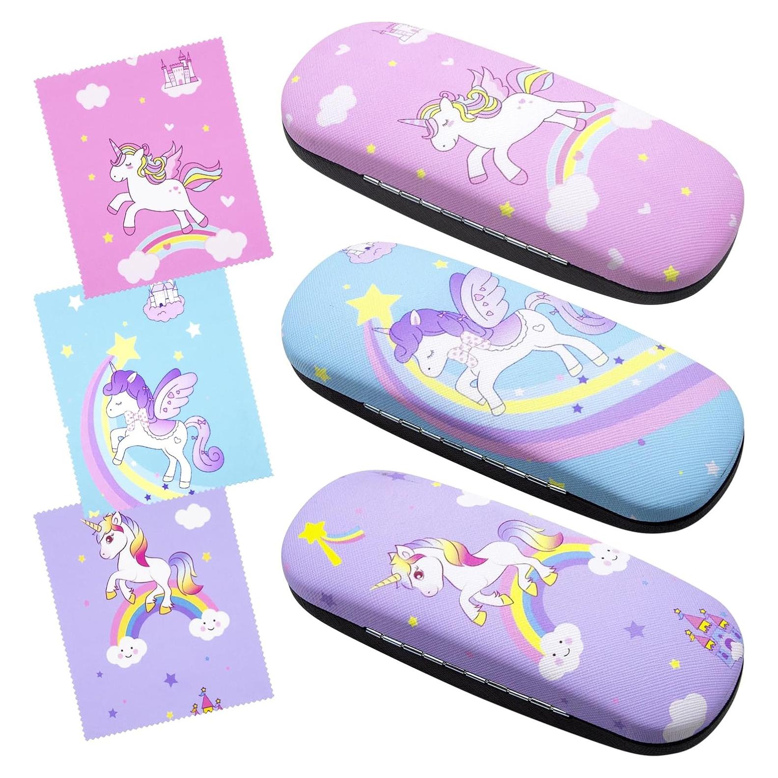 Estuches de Gafas Duras para Niños 3 Pcs con Paño