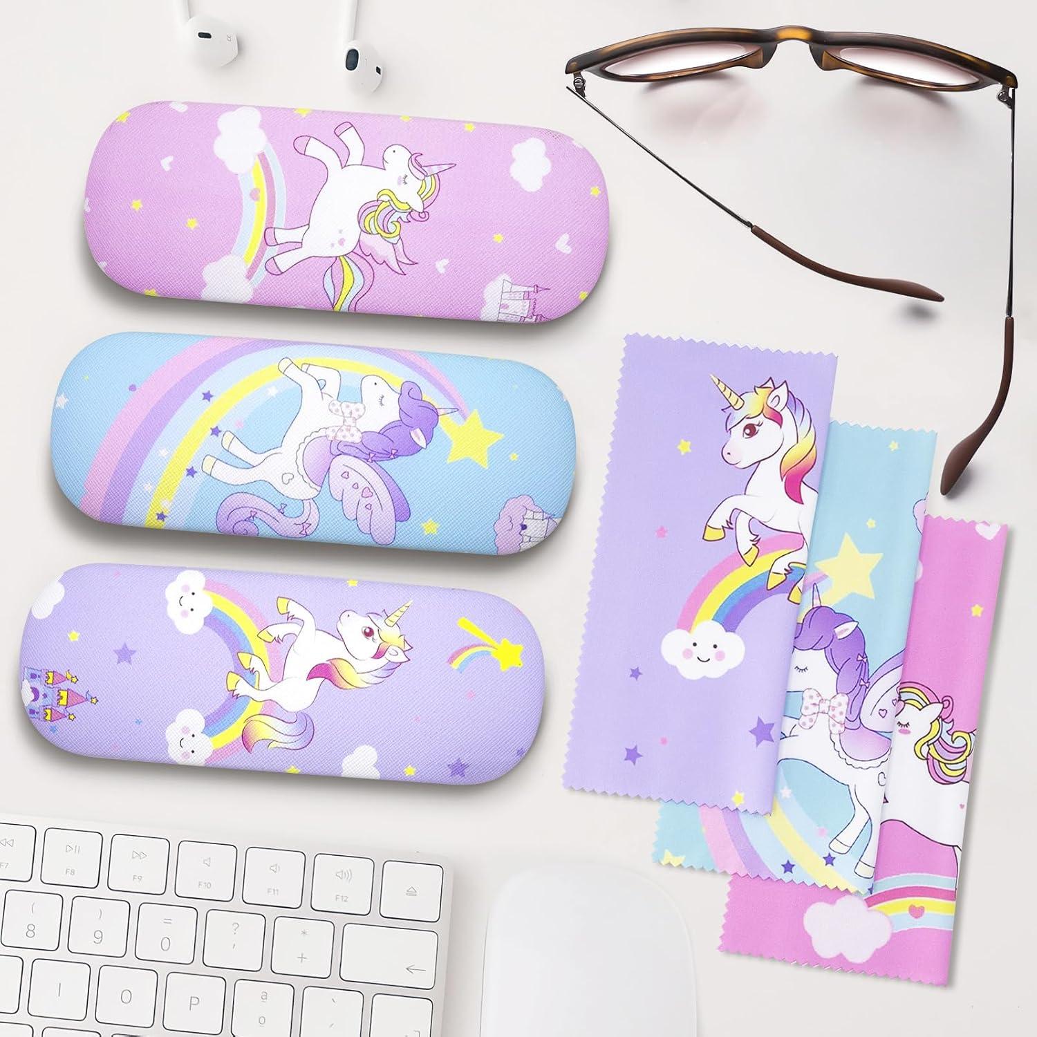 Estuches de Gafas Duras para Niños 3 Pcs con Paño