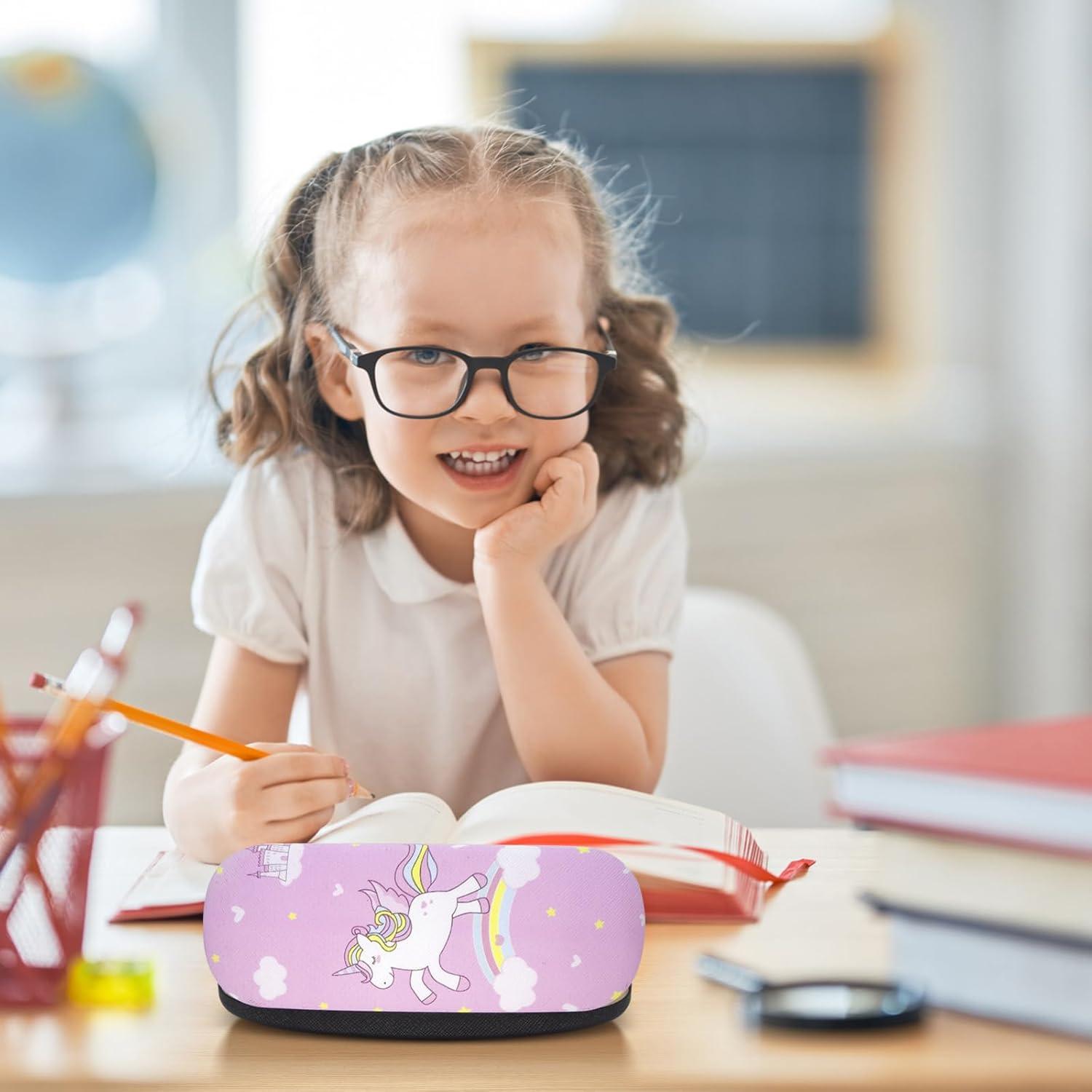 Estuches de Gafas Duras para Niños 3 Pcs con Paño