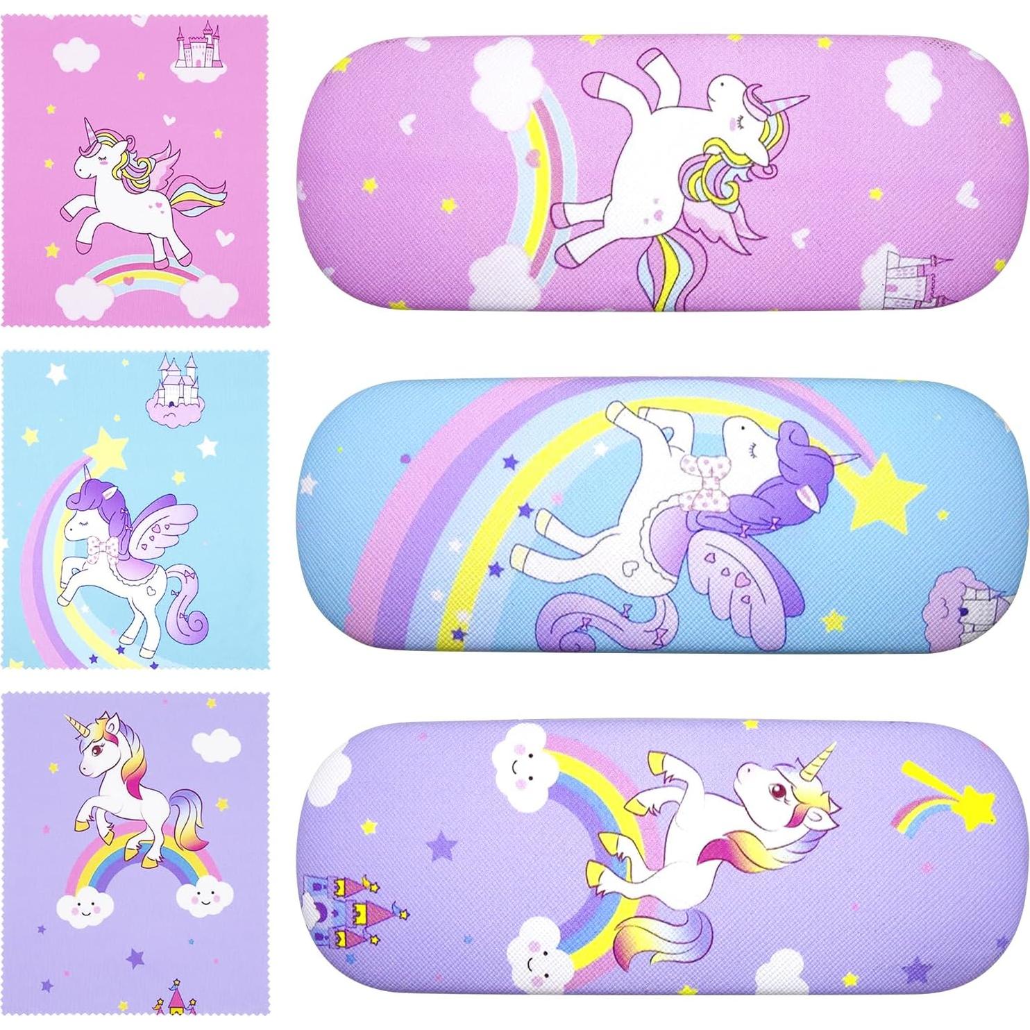 Estuches de Gafas Duras para Niños 3 Pcs con Paño