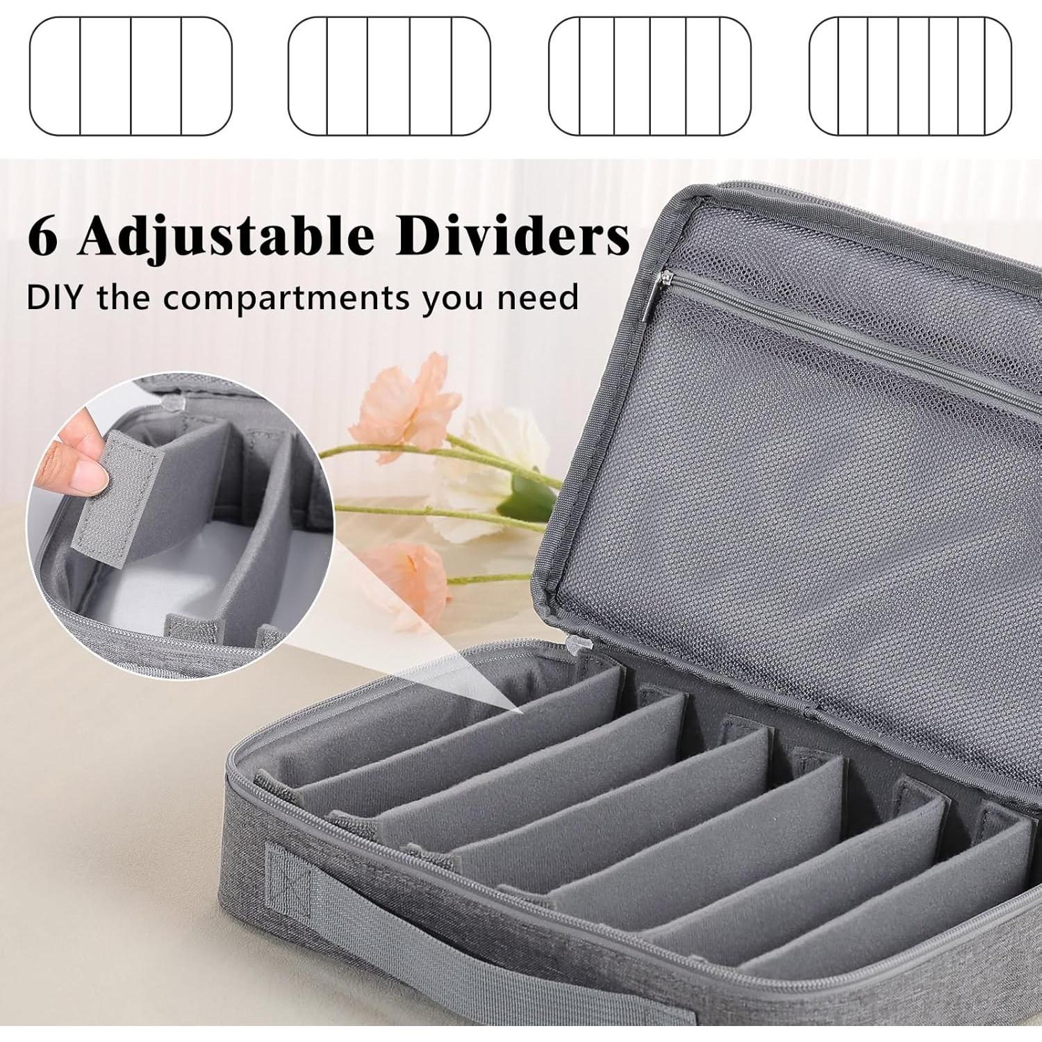 Estuche Organizador de Gafas MoKo Gris 7 Ranuras Ajustable