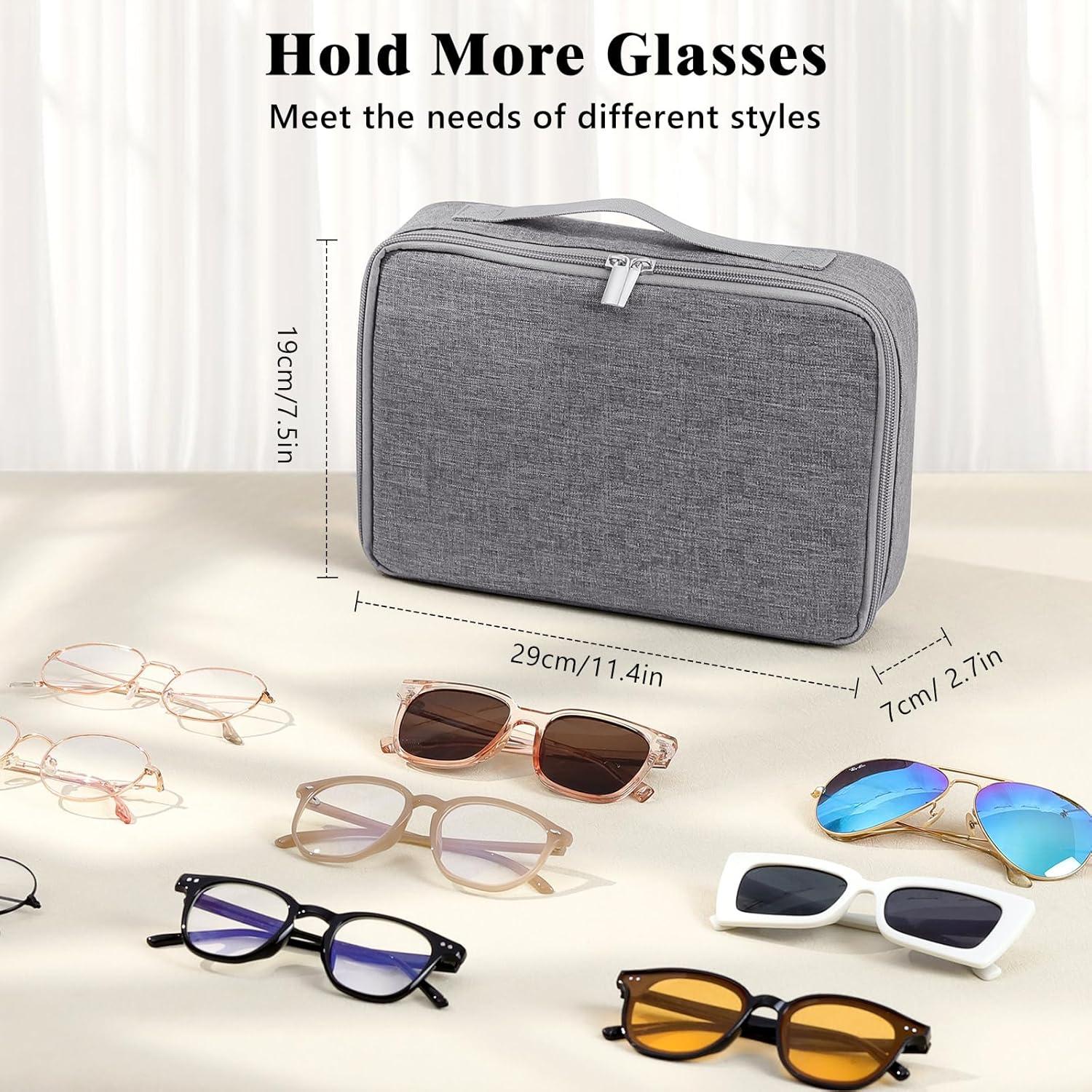 Estuche Organizador de Gafas MoKo Gris 7 Ranuras Ajustable