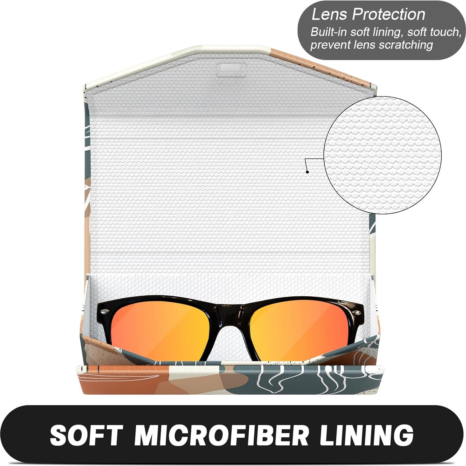 Estuche Plegable para Gafas PU Magnético Unisex - Hoja Boho