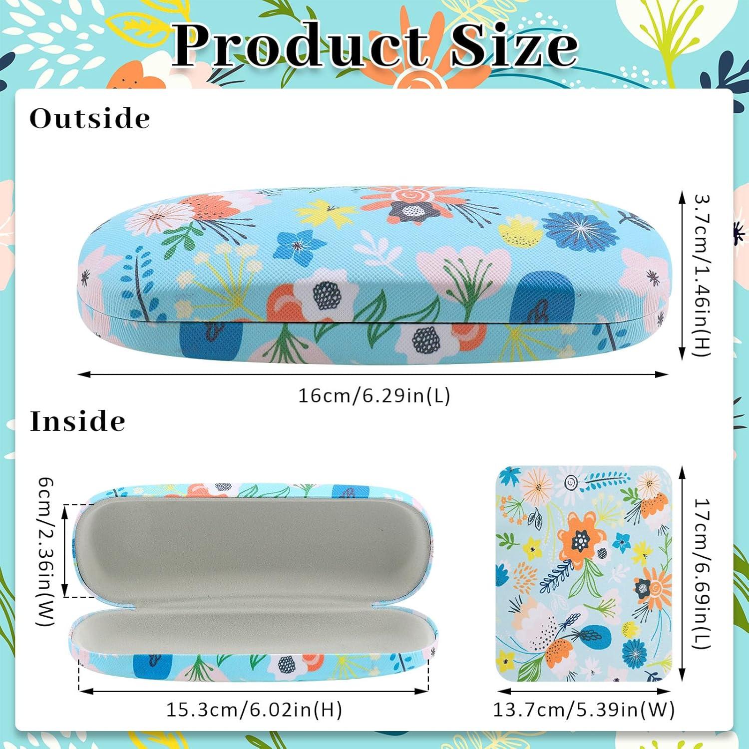 Estuche Duro para Gafas Unisex Floral con Paño de Limpieza