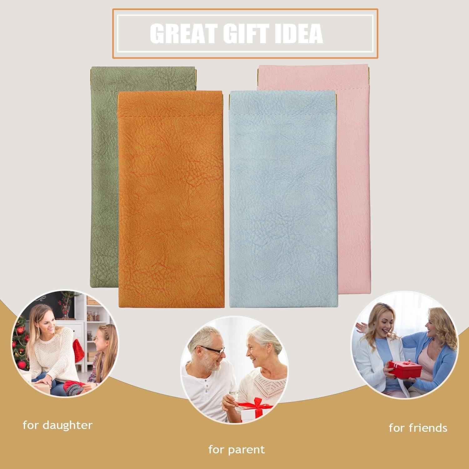 Estuches de Gafas de Sol Cuero PU - Paquete de 4 Colores