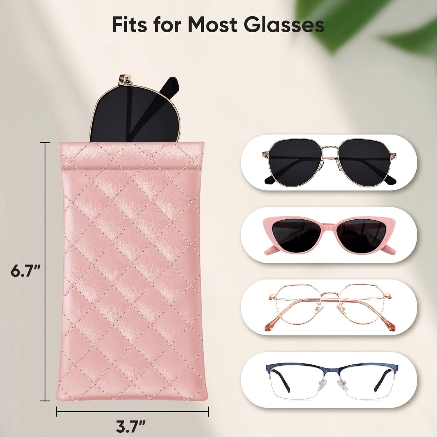 Funda para Gafas Fintie Rosa con Paño de Limpieza