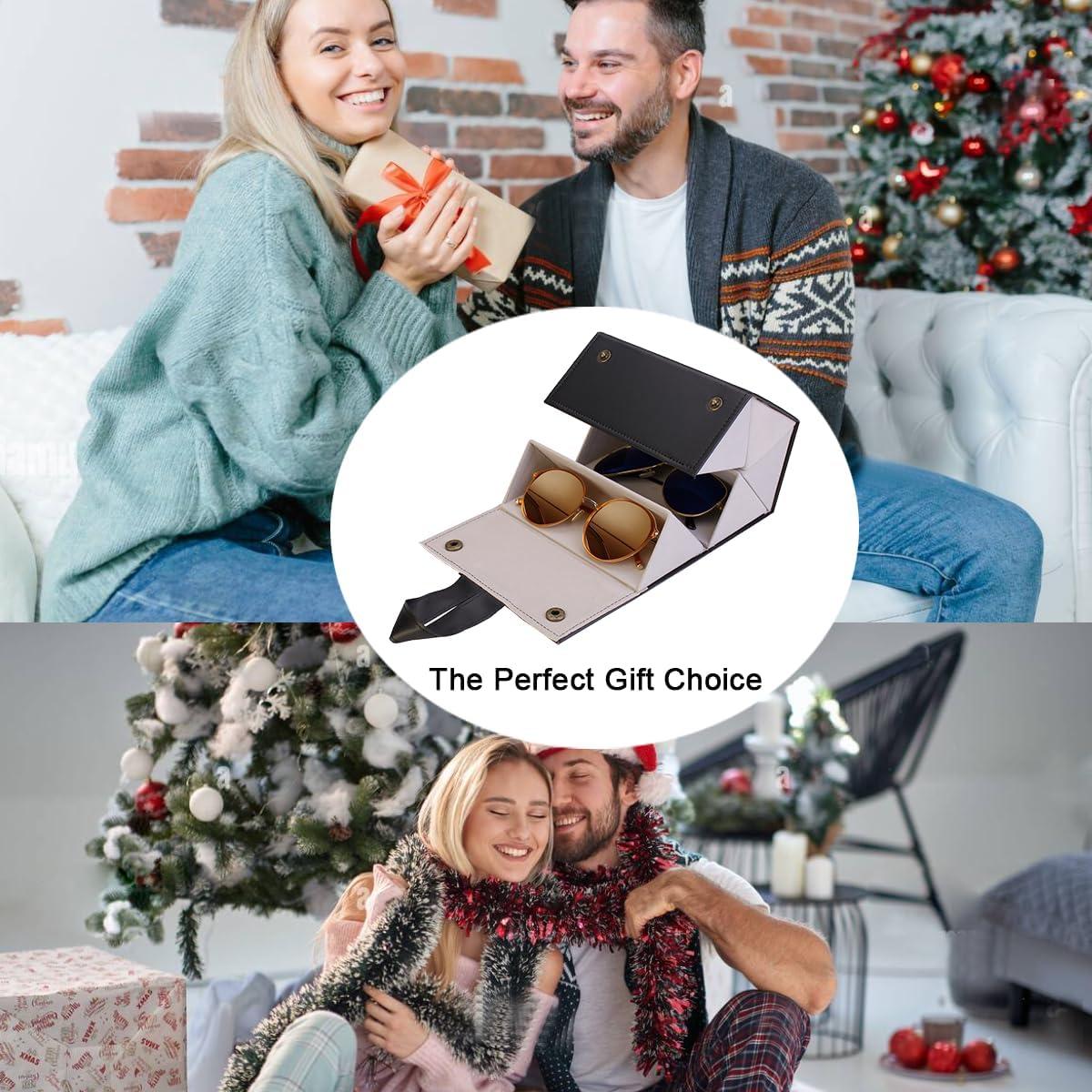 Organizador de Gafas de Sol Múltiple Cuero PU Plegable 5 Compartimentos