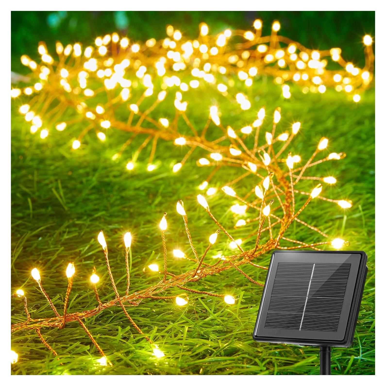 Luces de Cadena Solares Brightown 2.99m 120 LED IP65 Blanco Cálido