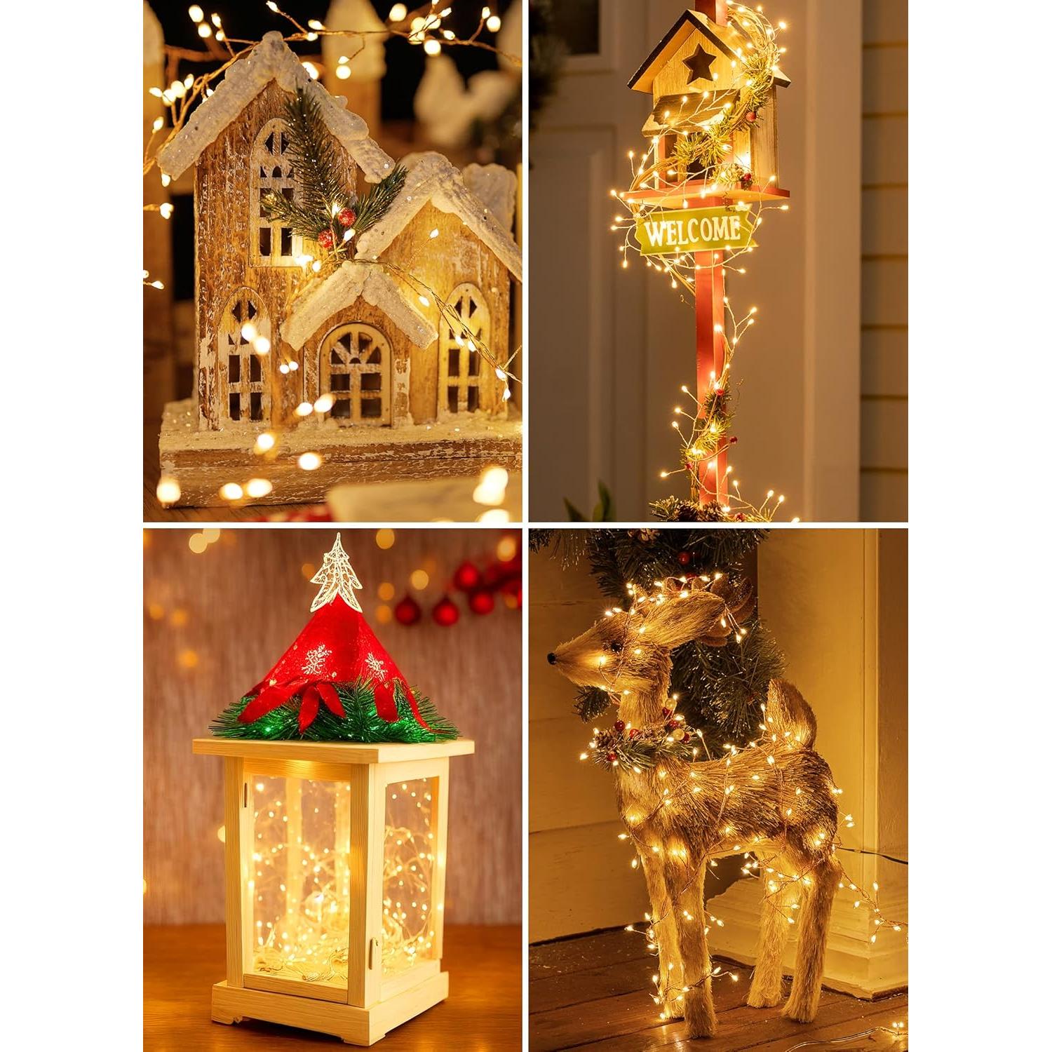 Luces de Cadena Solares Brightown 2.99m 120 LED IP65 Blanco Cálido