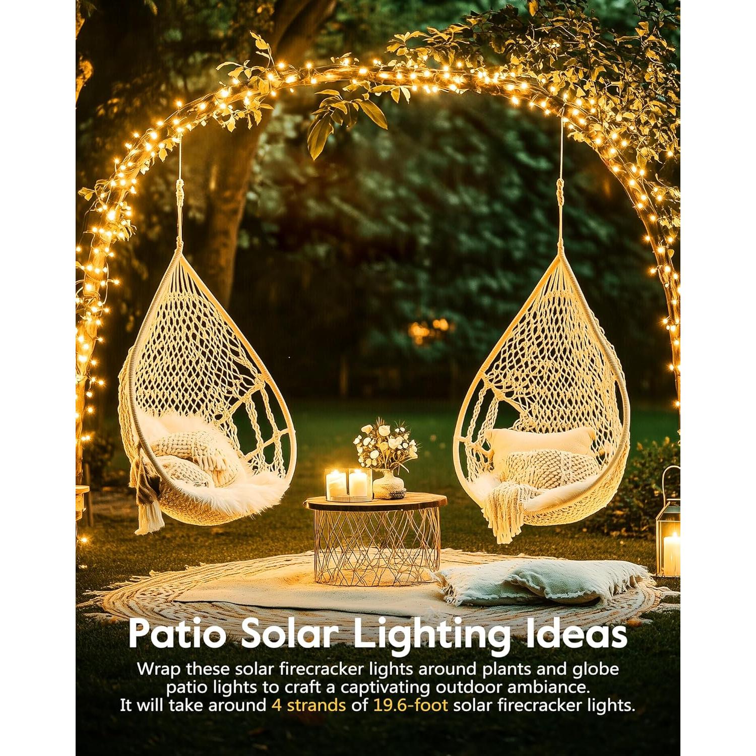 Luces de Cadena Solares Brightown 2.99m 120 LED IP65 Blanco Cálido