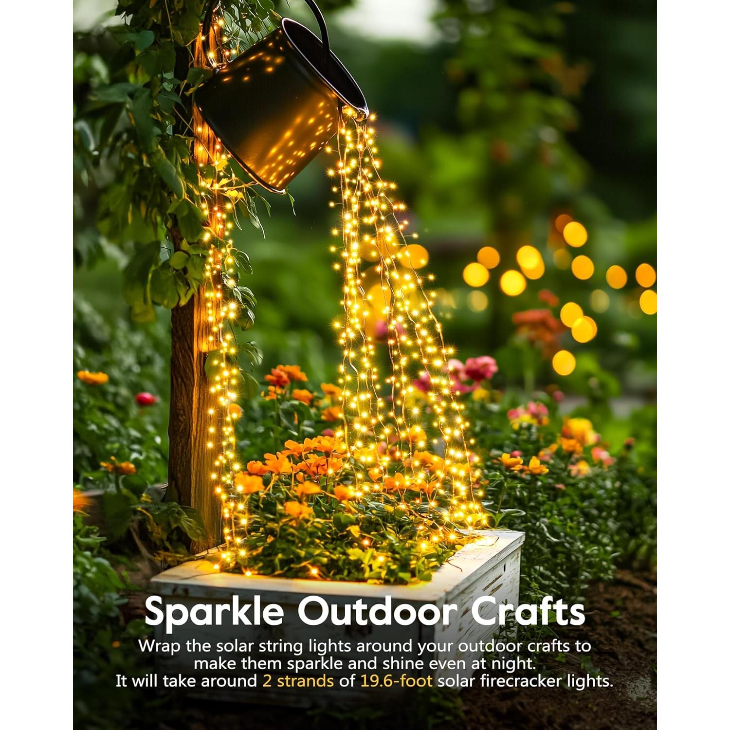 Luces de Cadena Solares Brightown 2.99m 120 LED IP65 Blanco Cálido