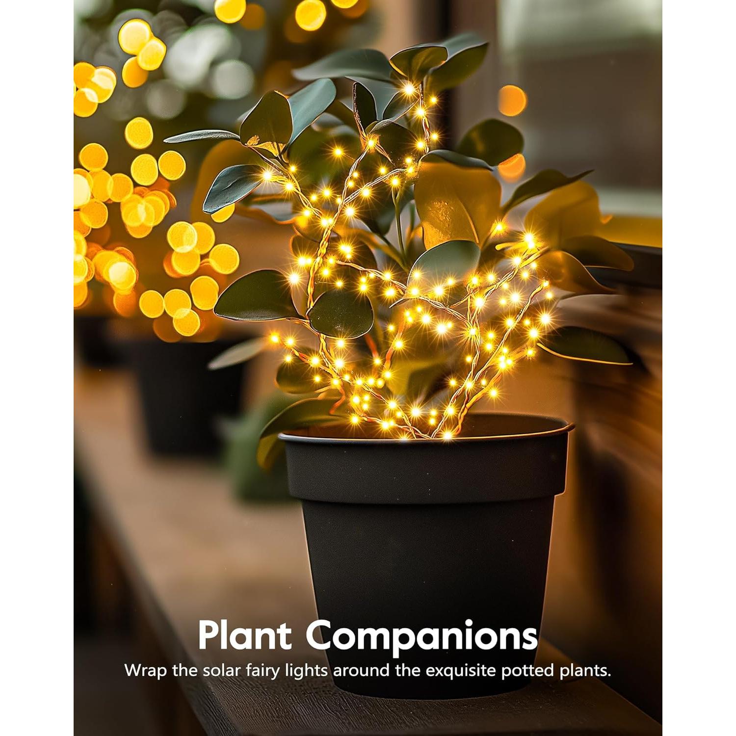 Luces de Cadena Solares Brightown 2.99m 120 LED IP65 Blanco Cálido