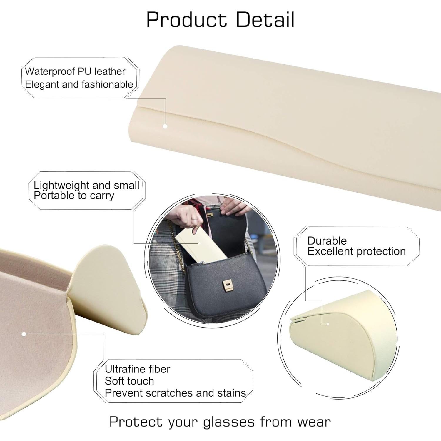 Estuche de Gafas Portátil Blanco - Tamaño Universal