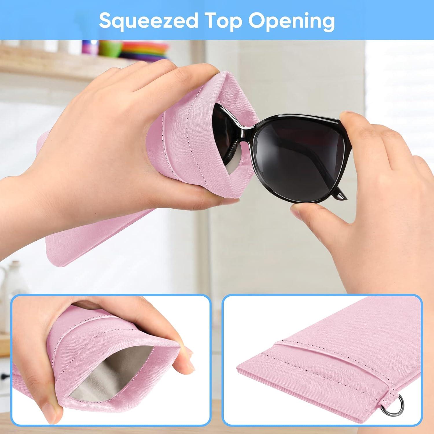 Funda Doble para Gafas Fintie Rosa con Correa y Microfibra