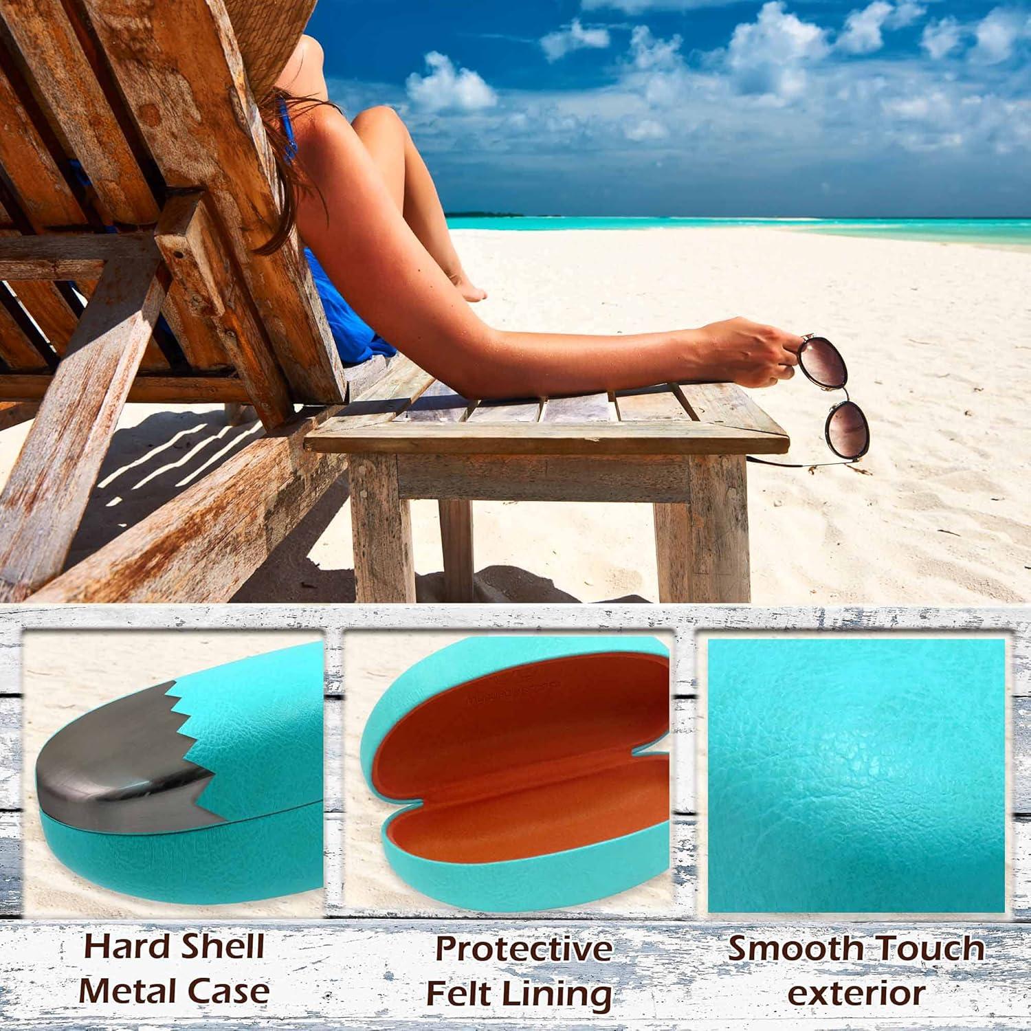 Funda Grande Dura para Gafas de Sol MyEyeglassCase Turquesa