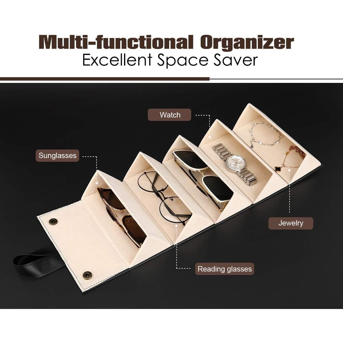 Organizador de Gafas MoKo 5 Compartimentos Negro Plegable