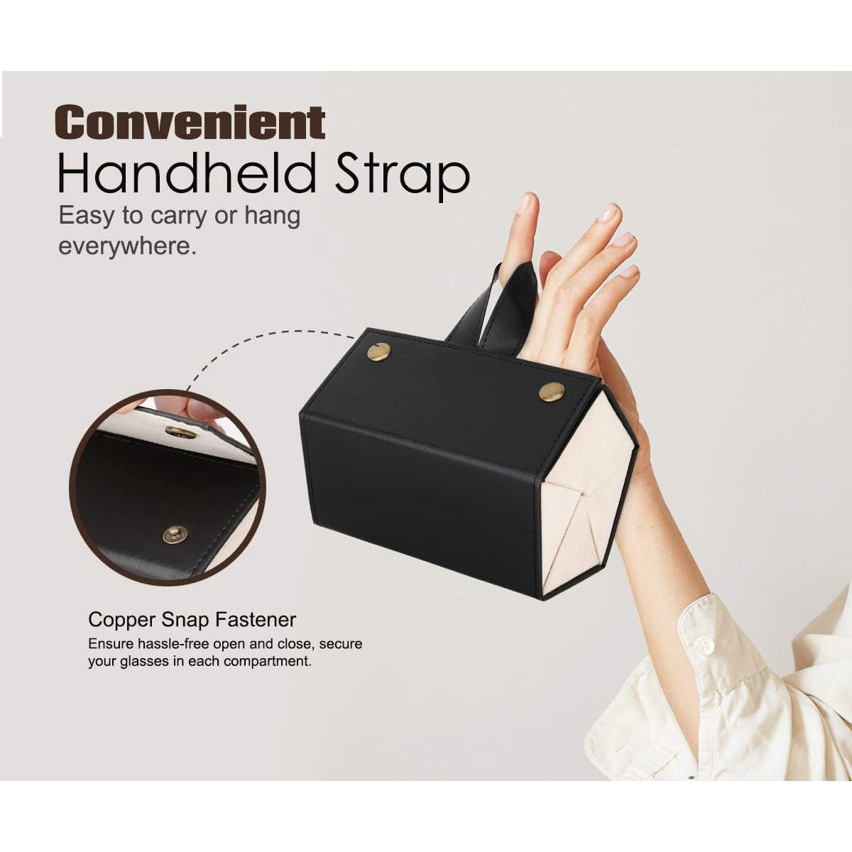 Organizador de Gafas MoKo 5 Compartimentos Negro Plegable