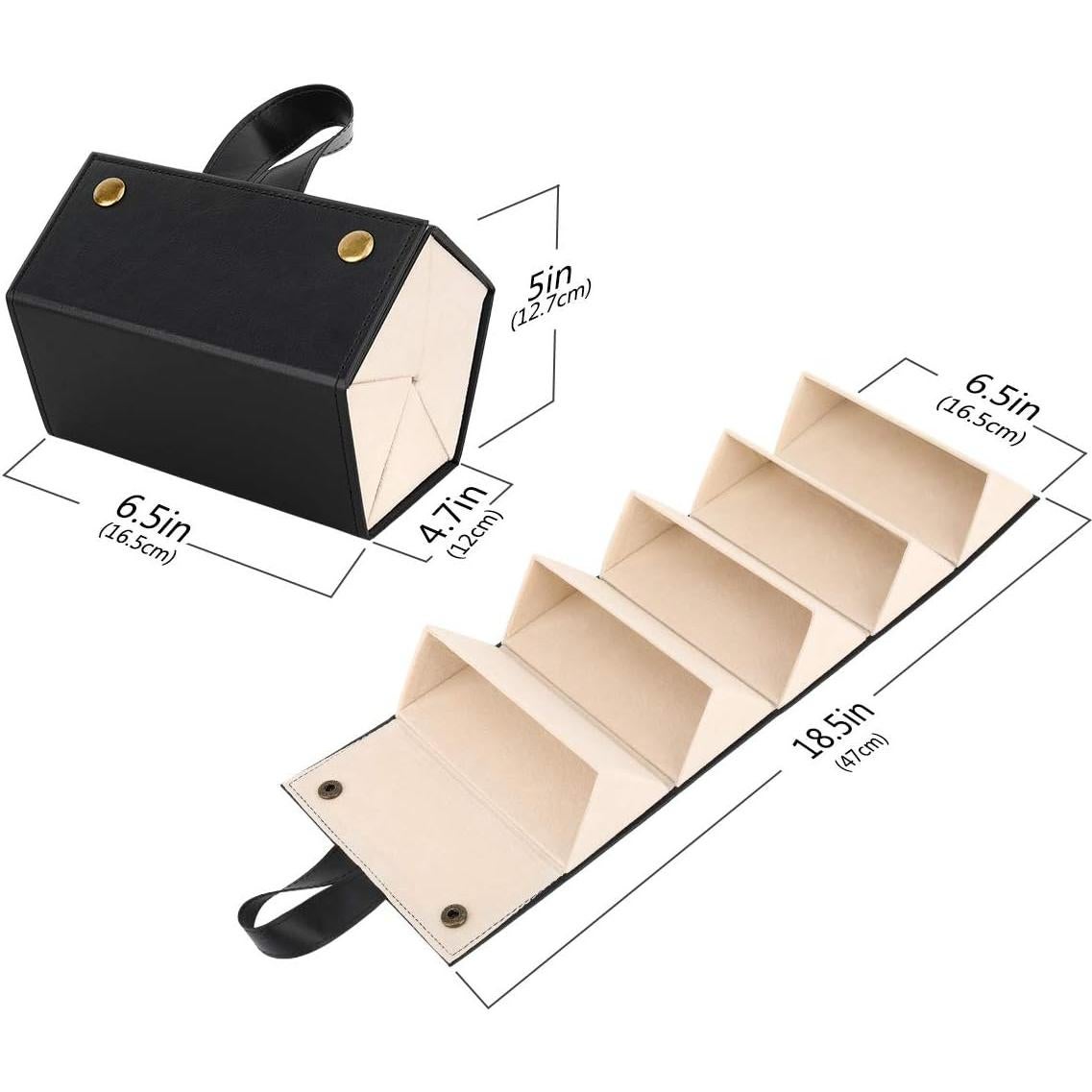 Organizador de Gafas MoKo 5 Compartimentos Negro Plegable