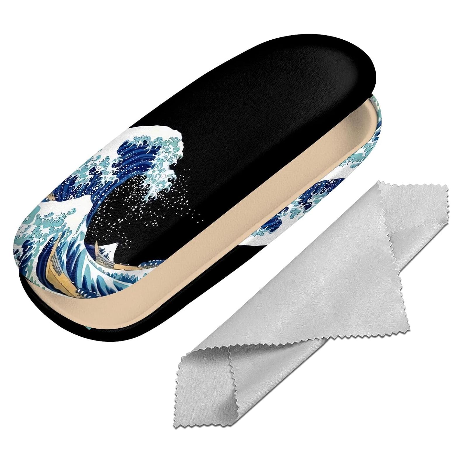 Estuche para Gafas Duro M37 Ola Azul con Paño de Limpieza