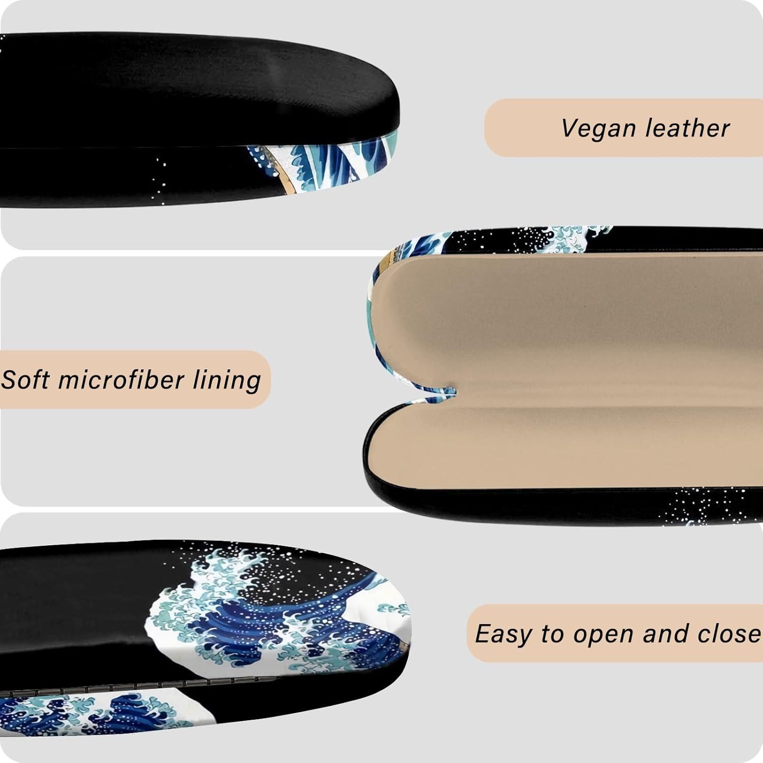 Estuche para Gafas Duro M37 Ola Azul con Paño de Limpieza