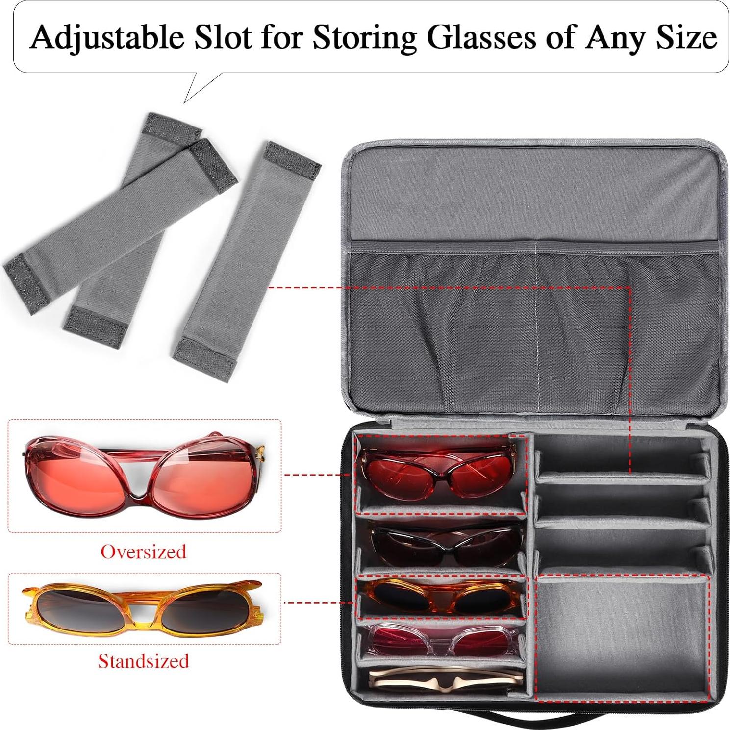 Estuche Organizador de Gafas Bukere 12 Compartimentos Gris