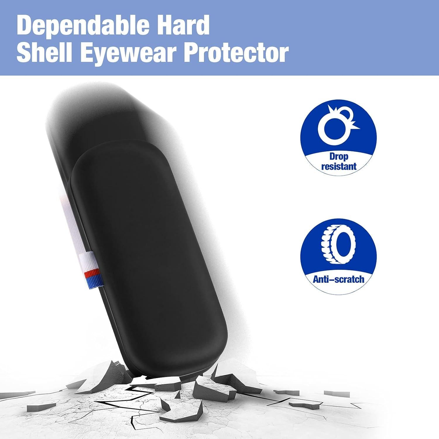 Estuche Duro para Gafas MoKo Unisex Negro 16.3x6.6 cm