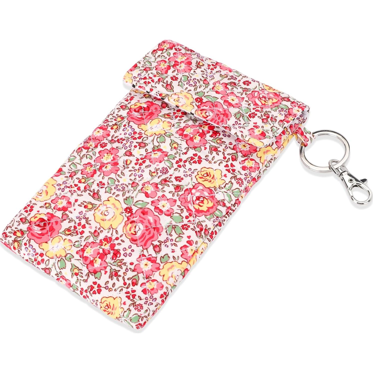 Funda Doble para Gafas Suave Floral Rojo 19x10.8 cm