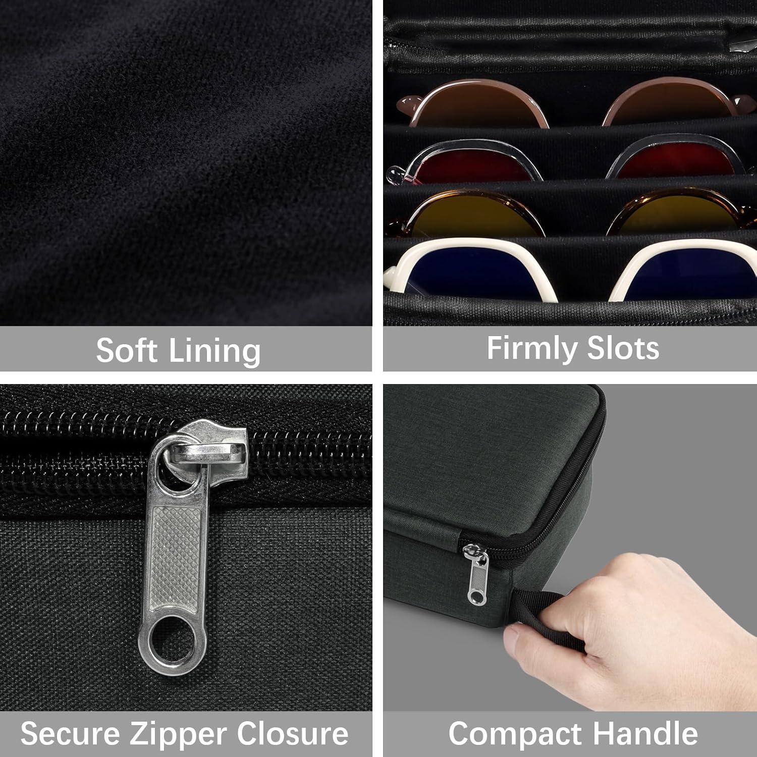 Estuche Organizador de Gafas Bukere Gris Oscuro 4 Ranuras