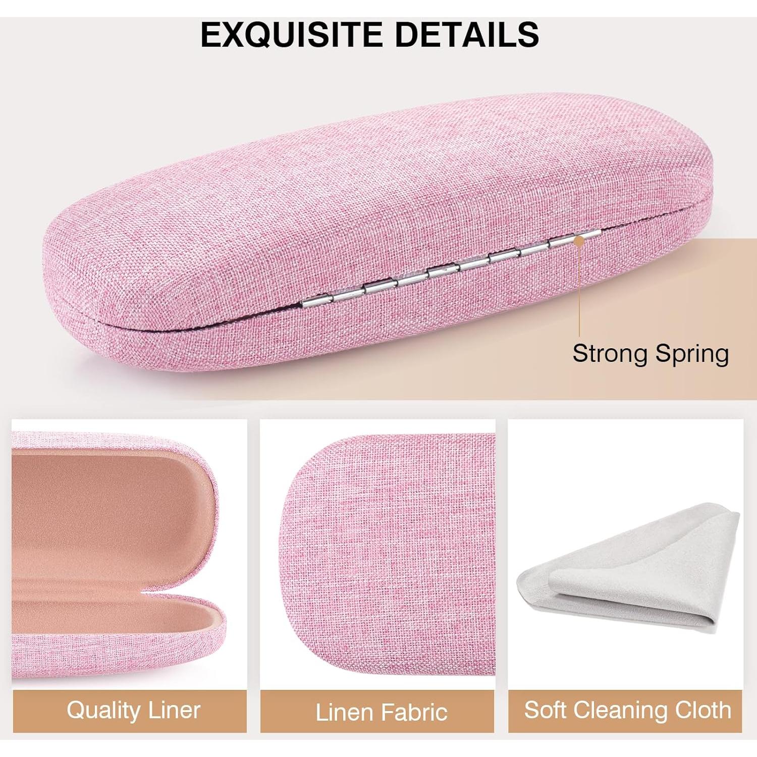 Estuche Duro para Gafas Marvolia Rosa Compacto y Ligero