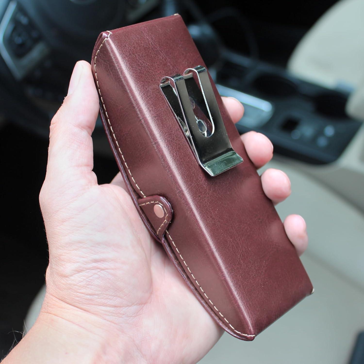 Estuche Duro para Gafas Orsus Marrón 15x5 cm con Clip