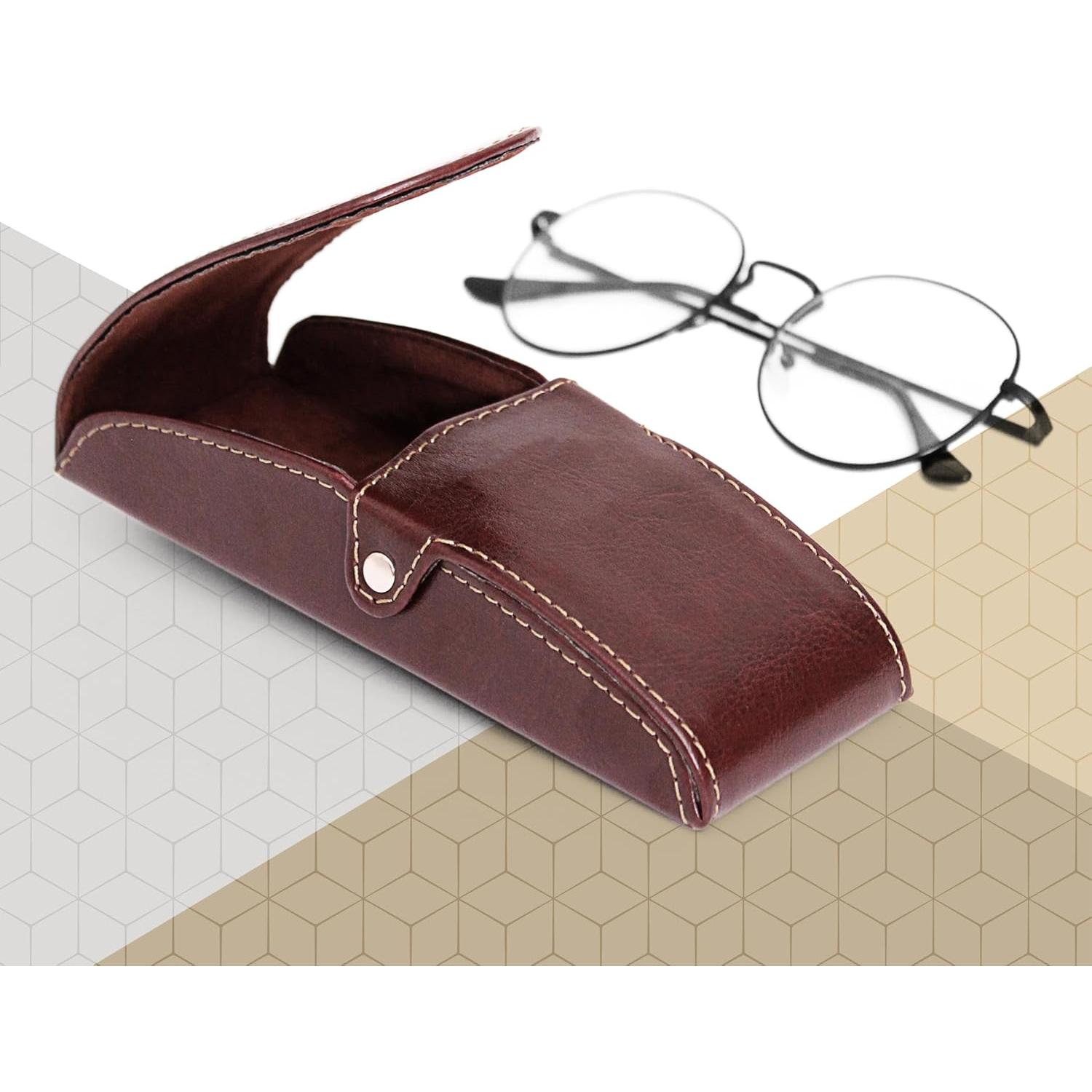 Estuche Duro para Gafas Orsus Marrón 15x5 cm con Clip