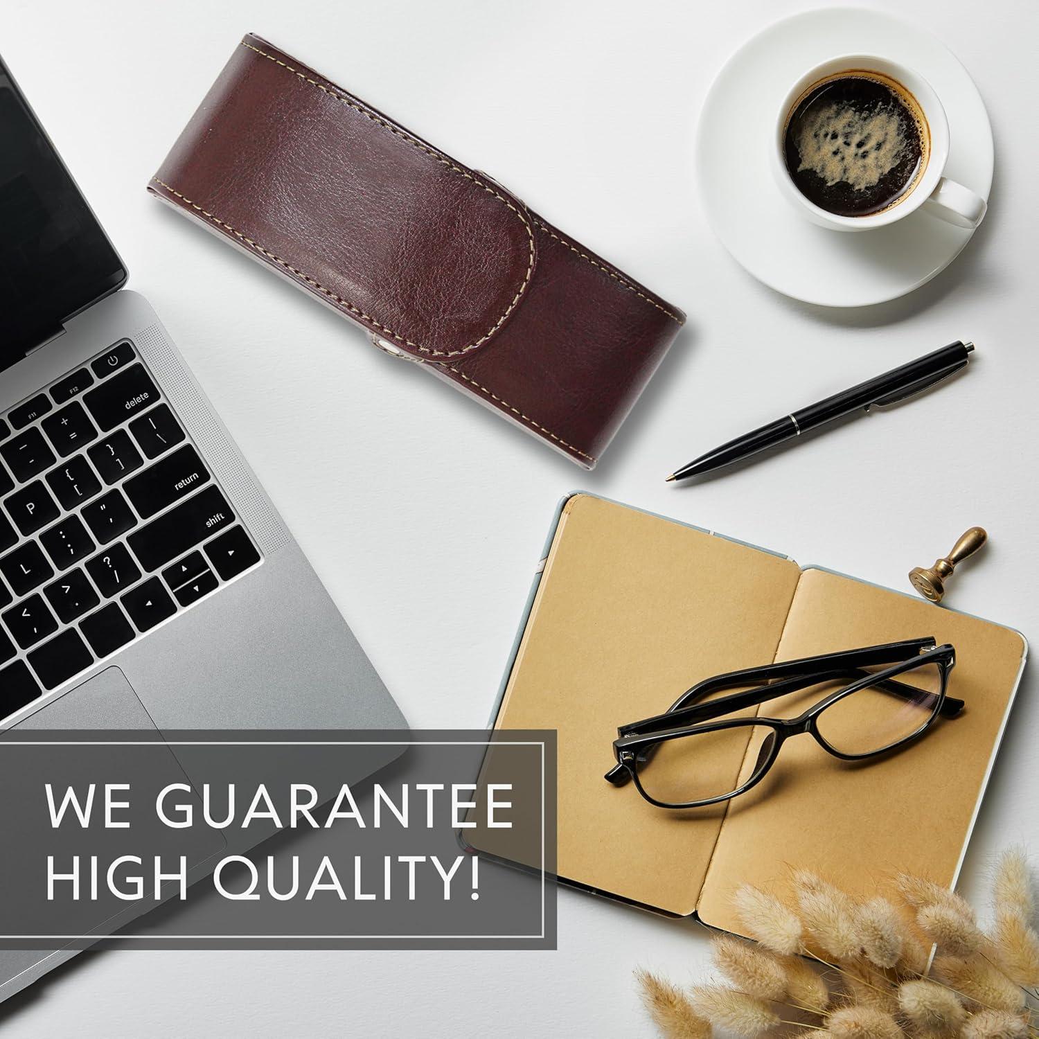 Estuche Duro para Gafas Orsus Marrón 15x5 cm con Clip