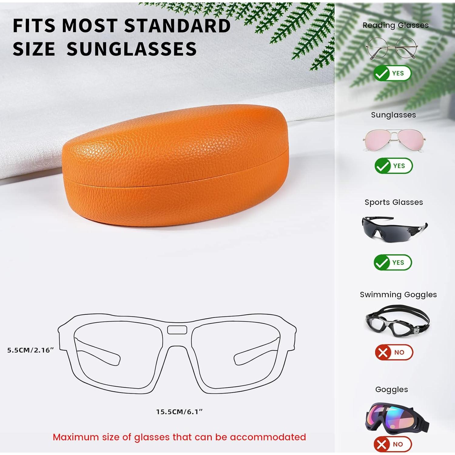 Funda Dura para Gafas Molshine Naranja con Paño de Limpieza