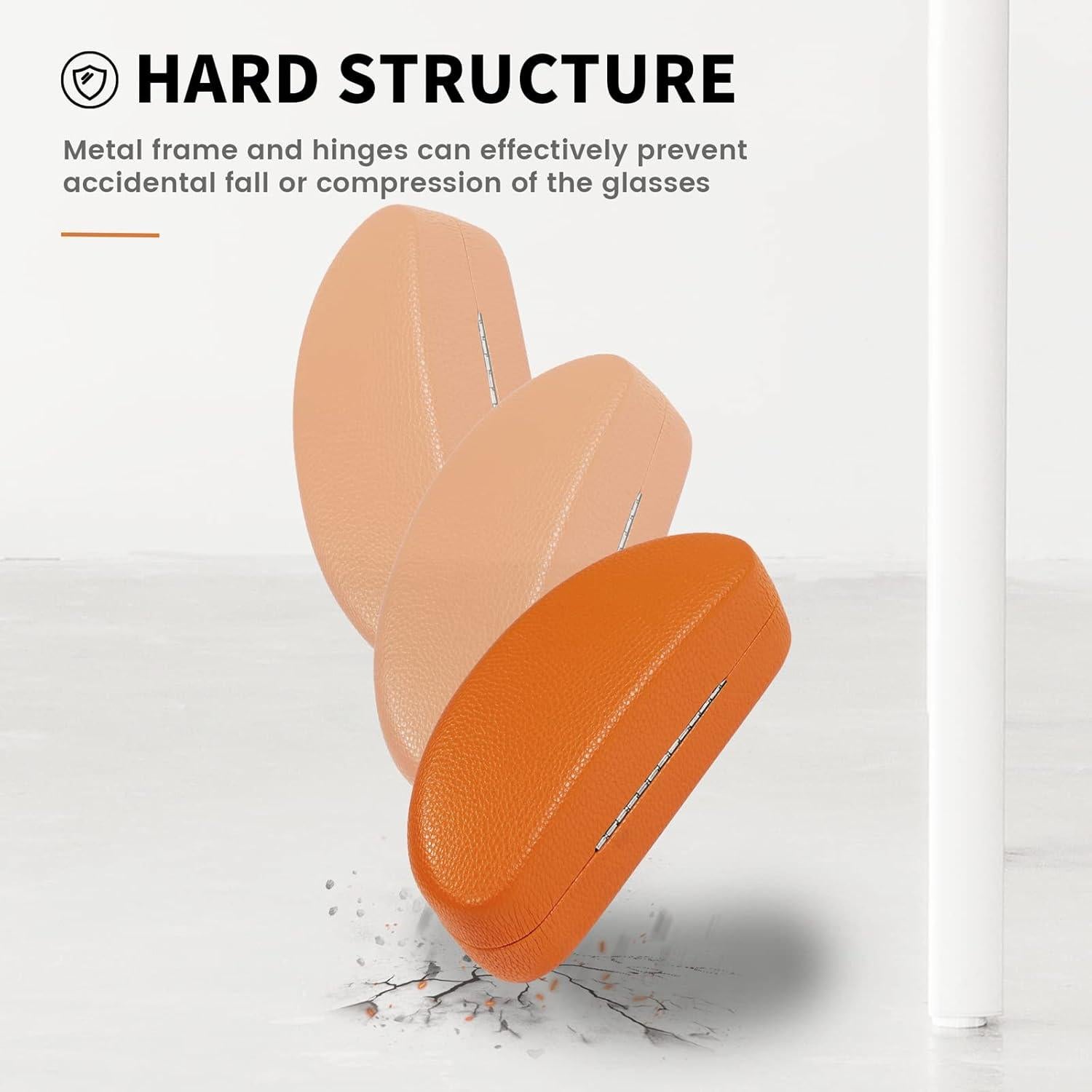 Funda Dura para Gafas Molshine Naranja con Paño de Limpieza