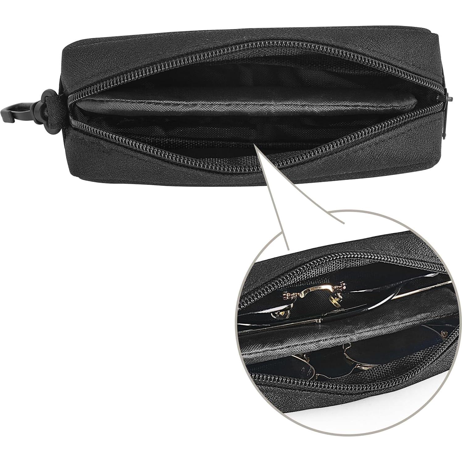 Estuche Doble para Gafas Mkono Suave con Clip y Paño