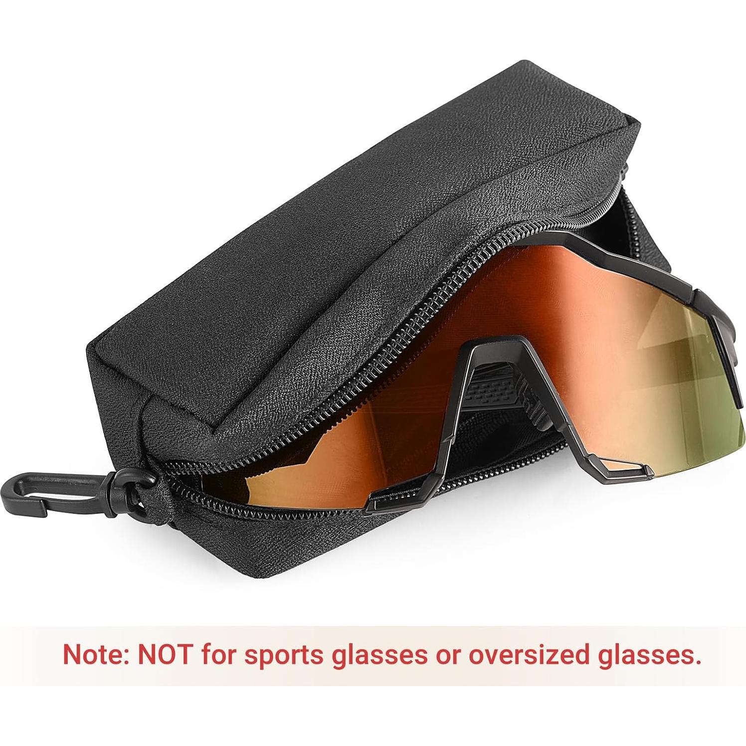 Estuche Doble para Gafas Mkono Suave con Clip y Paño