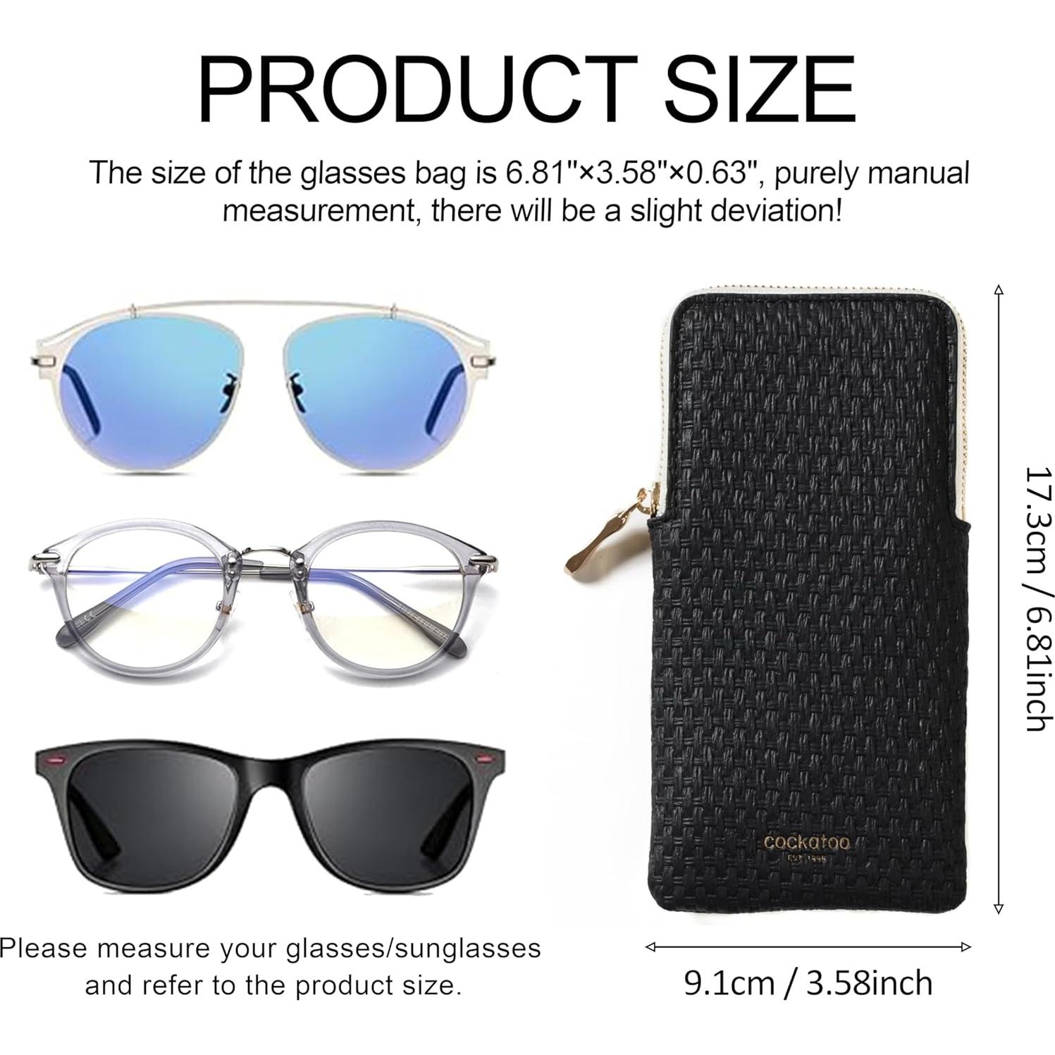 Estuche para Gafas Cockatoo Negro Delgado 16.5x7.5cm