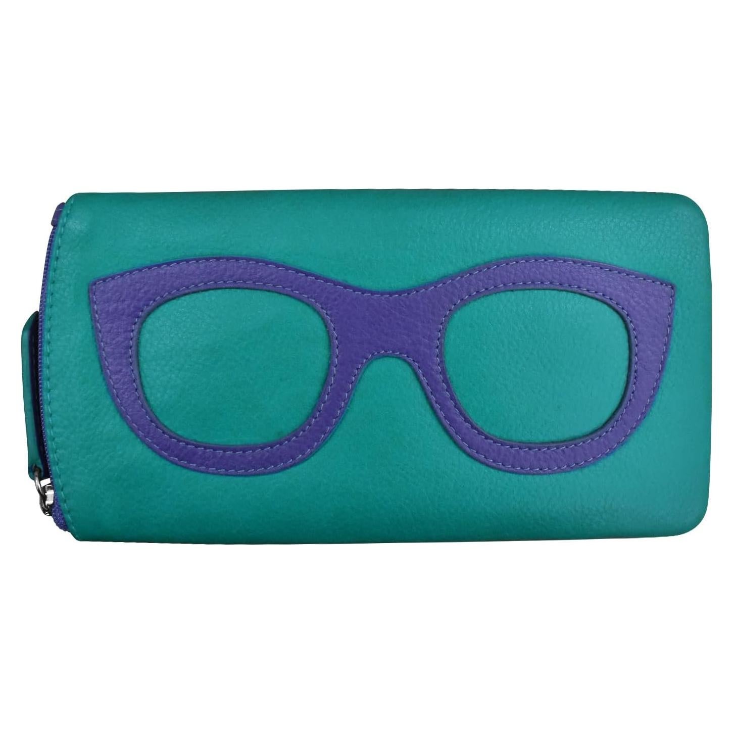 Estuche de Gafas ili de Cuero Suave con RFID y Cremallera