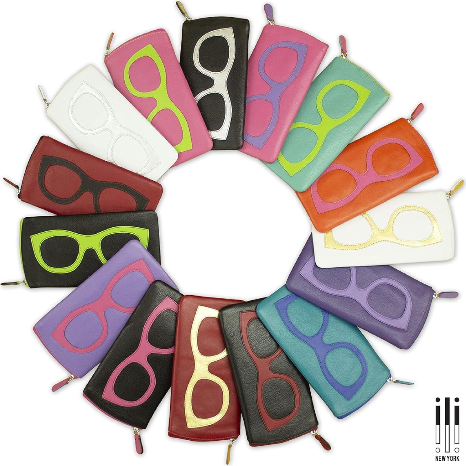 Estuche de Gafas ili de Cuero Suave con RFID y Cremallera