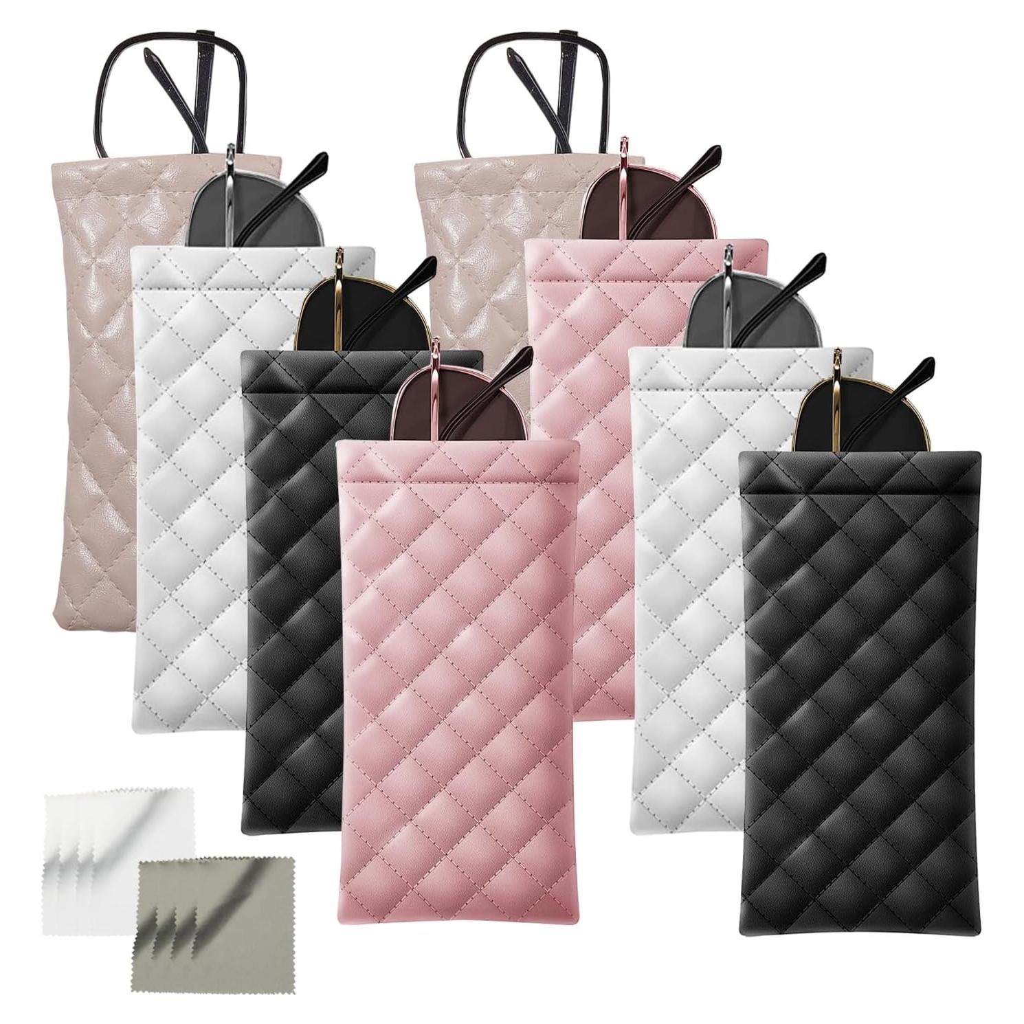 Paquete de 8 Fundas para Gafas de Sol - Cuero PU Elegante