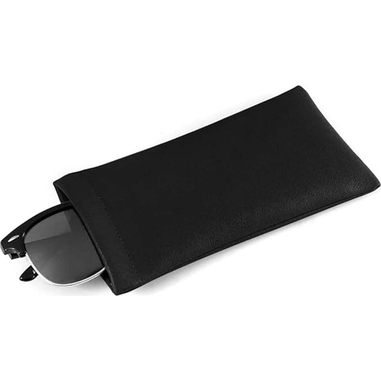 Estuche de Gafas de Cuero Suave 3 Piezas Portátil