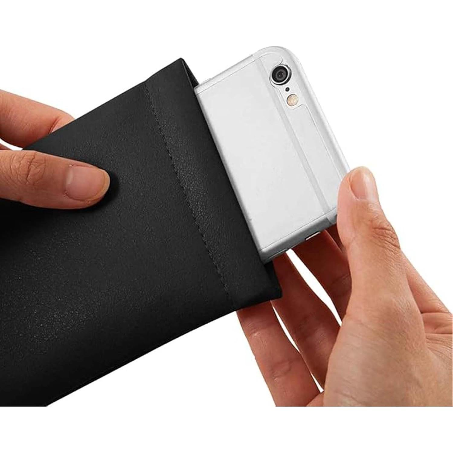 Estuche de Gafas de Cuero Suave 3 Piezas Portátil