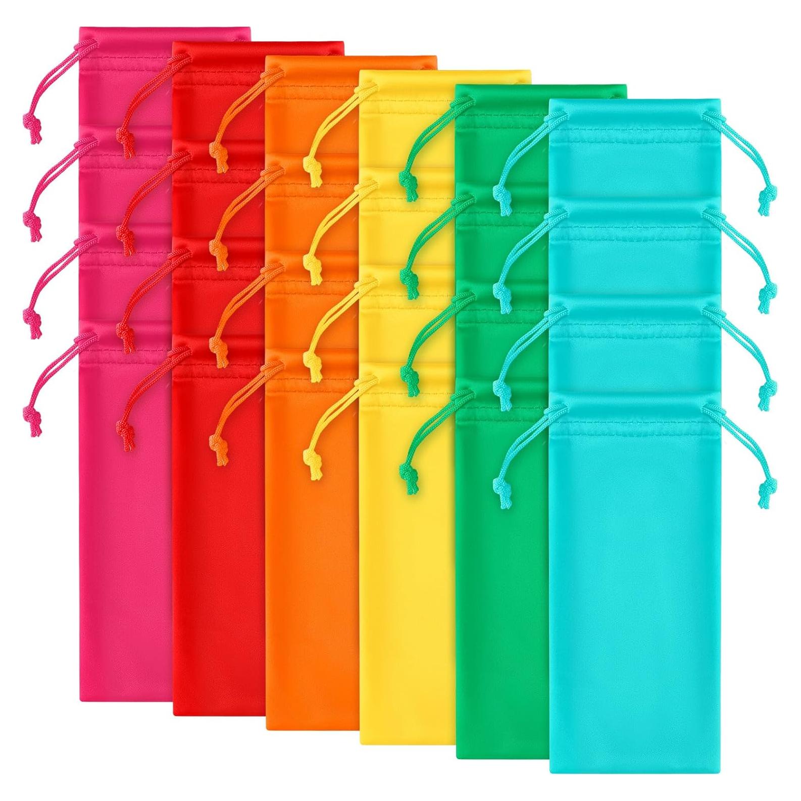 24 Fundas de Gafas Microfibra Multicolor con Cierre