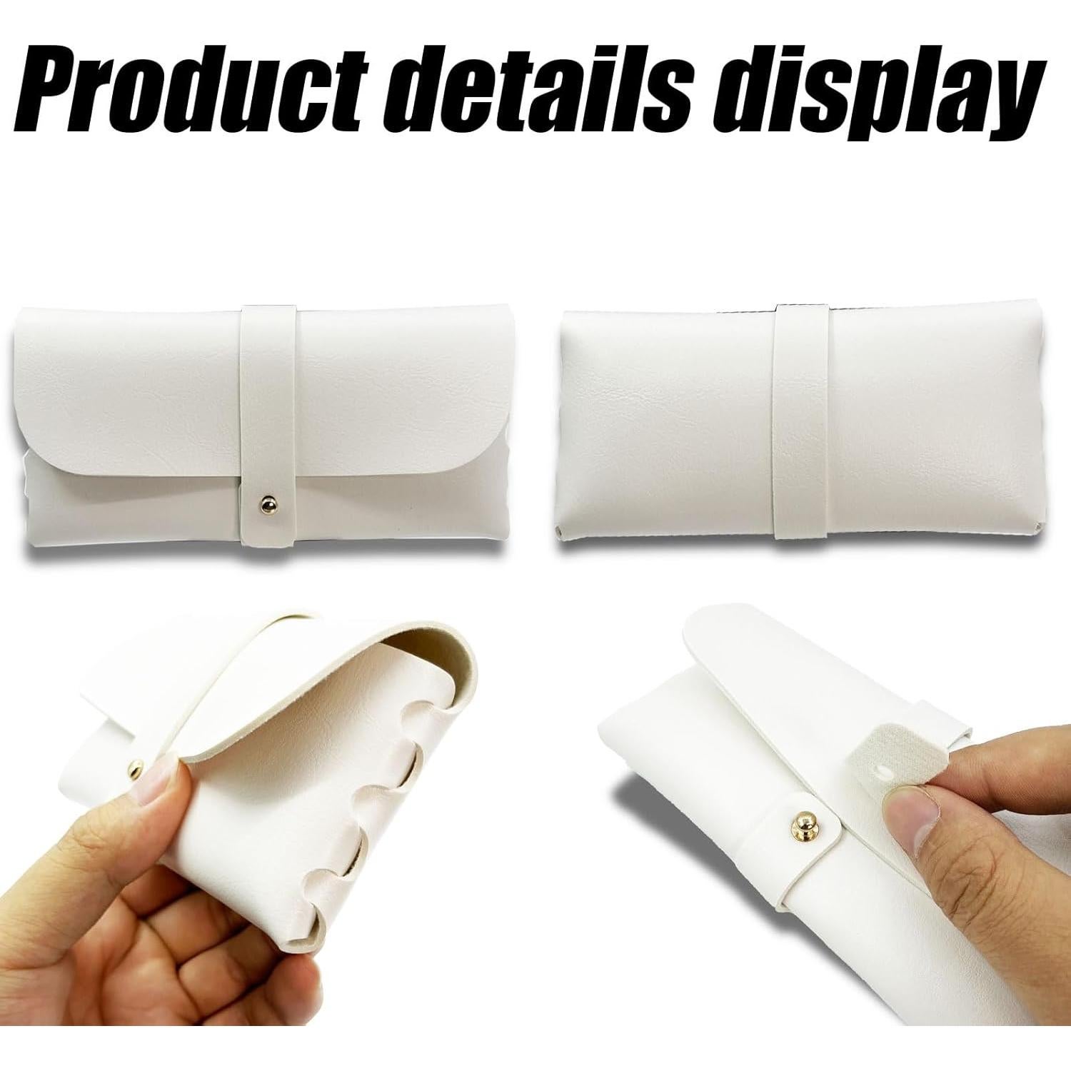 Bolsa de almacenamiento para gafas de cuero unisex 16.5x8x5 cm