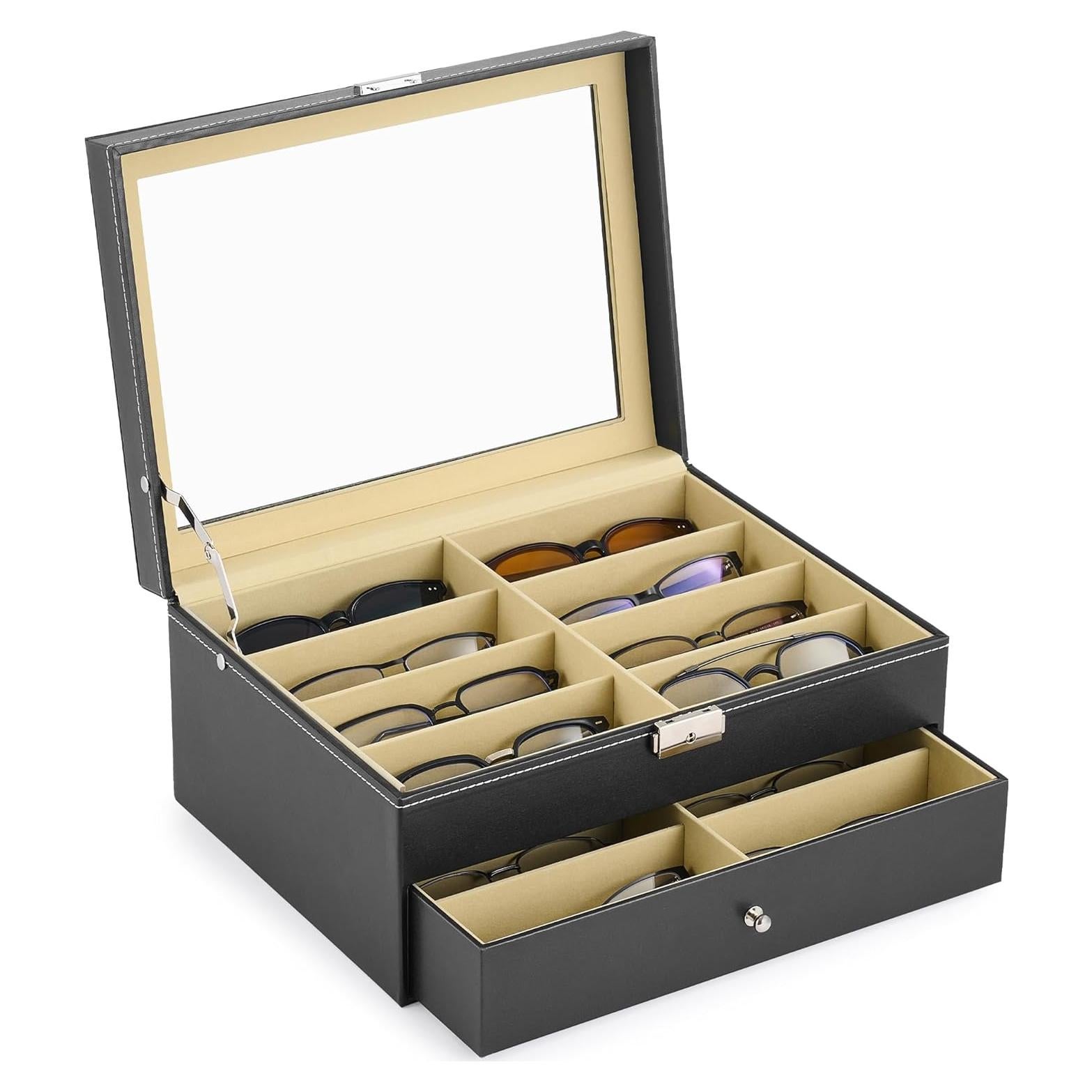 Organizador de Gafas CO-Z con Cerradura y 16 Compartimentos