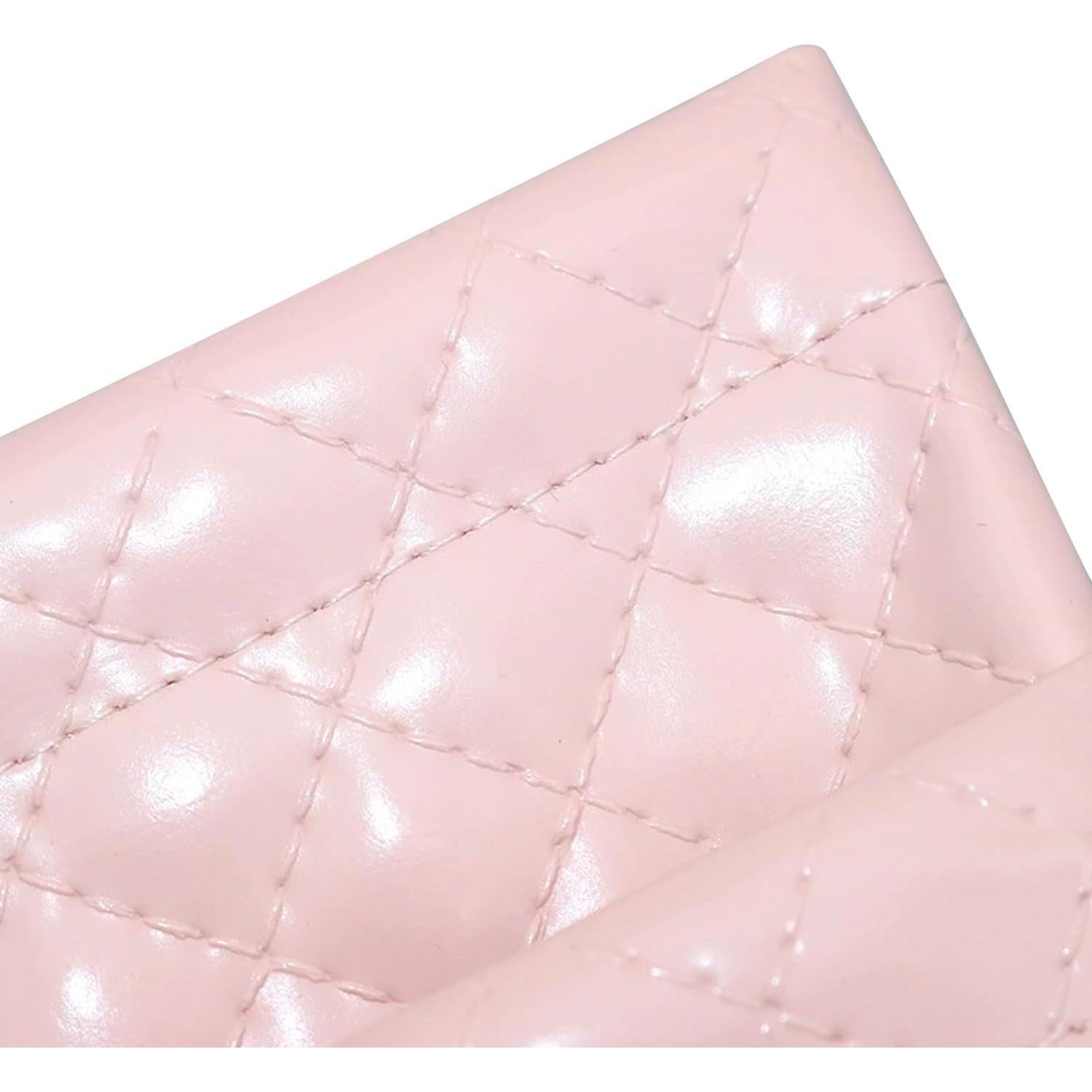 Estuche Doble para Gafas de Cuero Rosa con Cierre Seguro