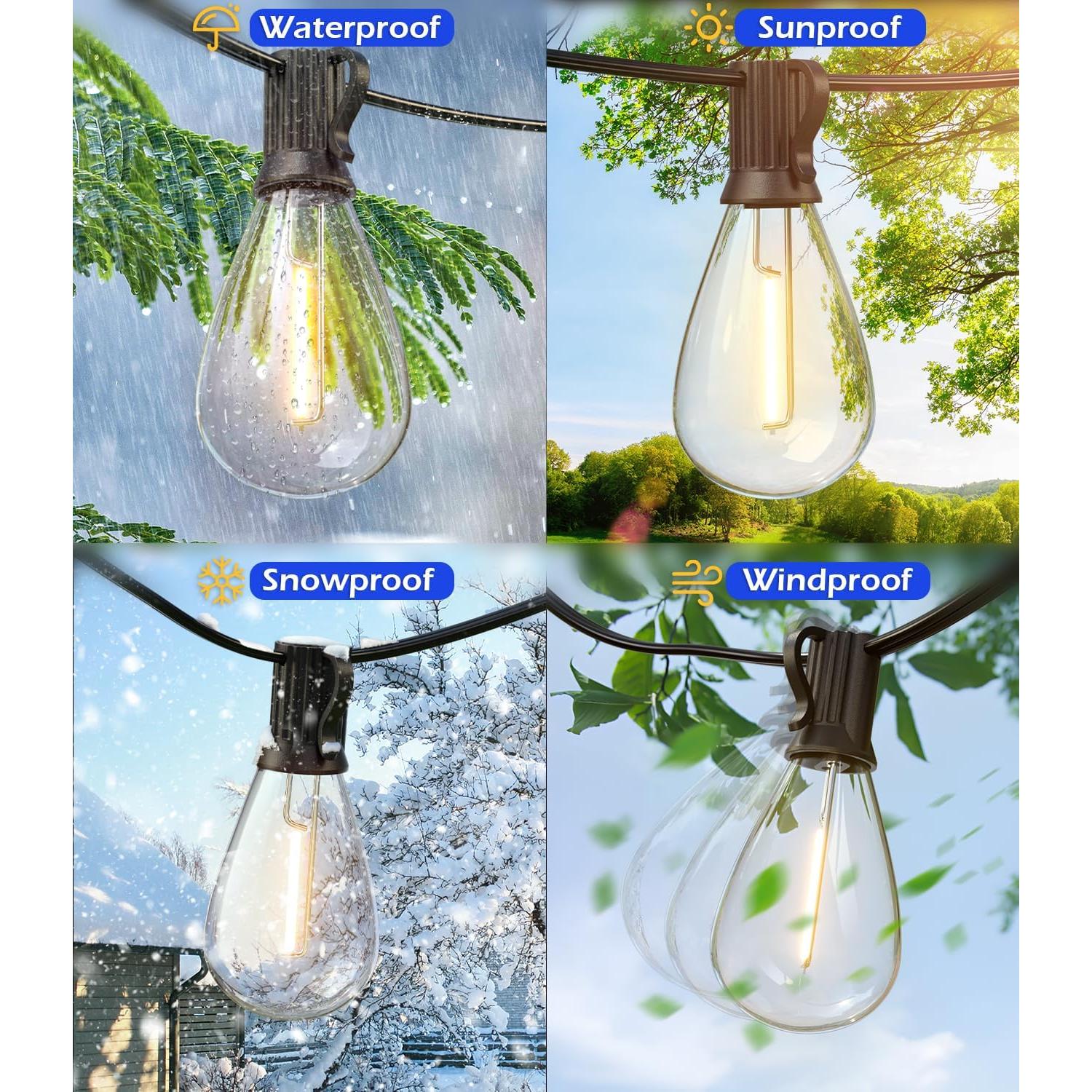 Luces de Cadena LED Luckystyle 120FT 30 Bombillas Exterior