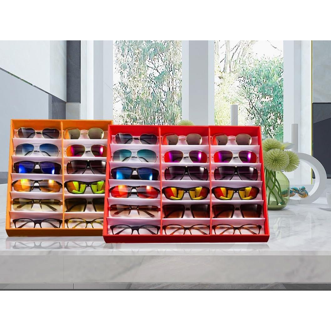 Organizador de Gafas Jiffordwind 18 Ranuras Rojo