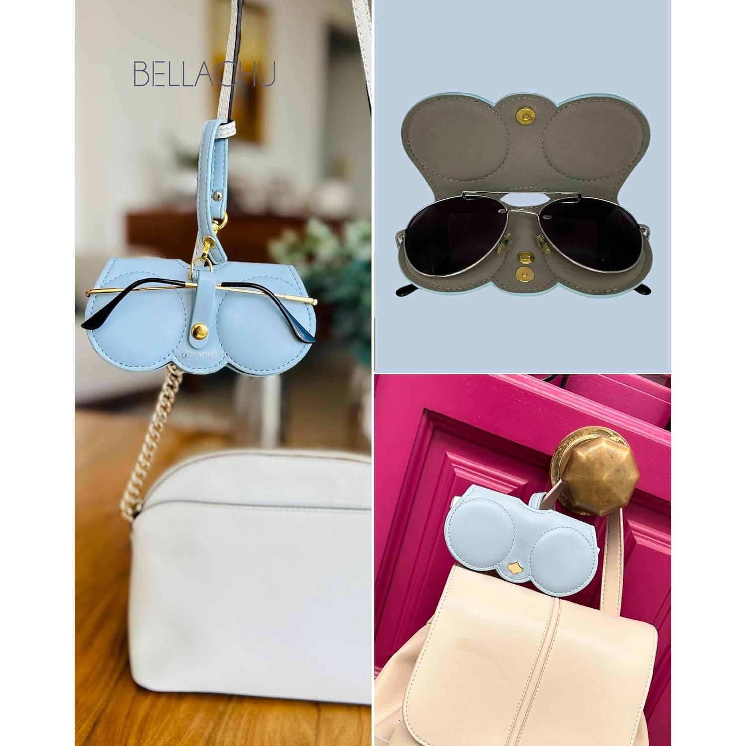 Funda de Gafas BellaChu de Cuero Vegano Acolchada Azul