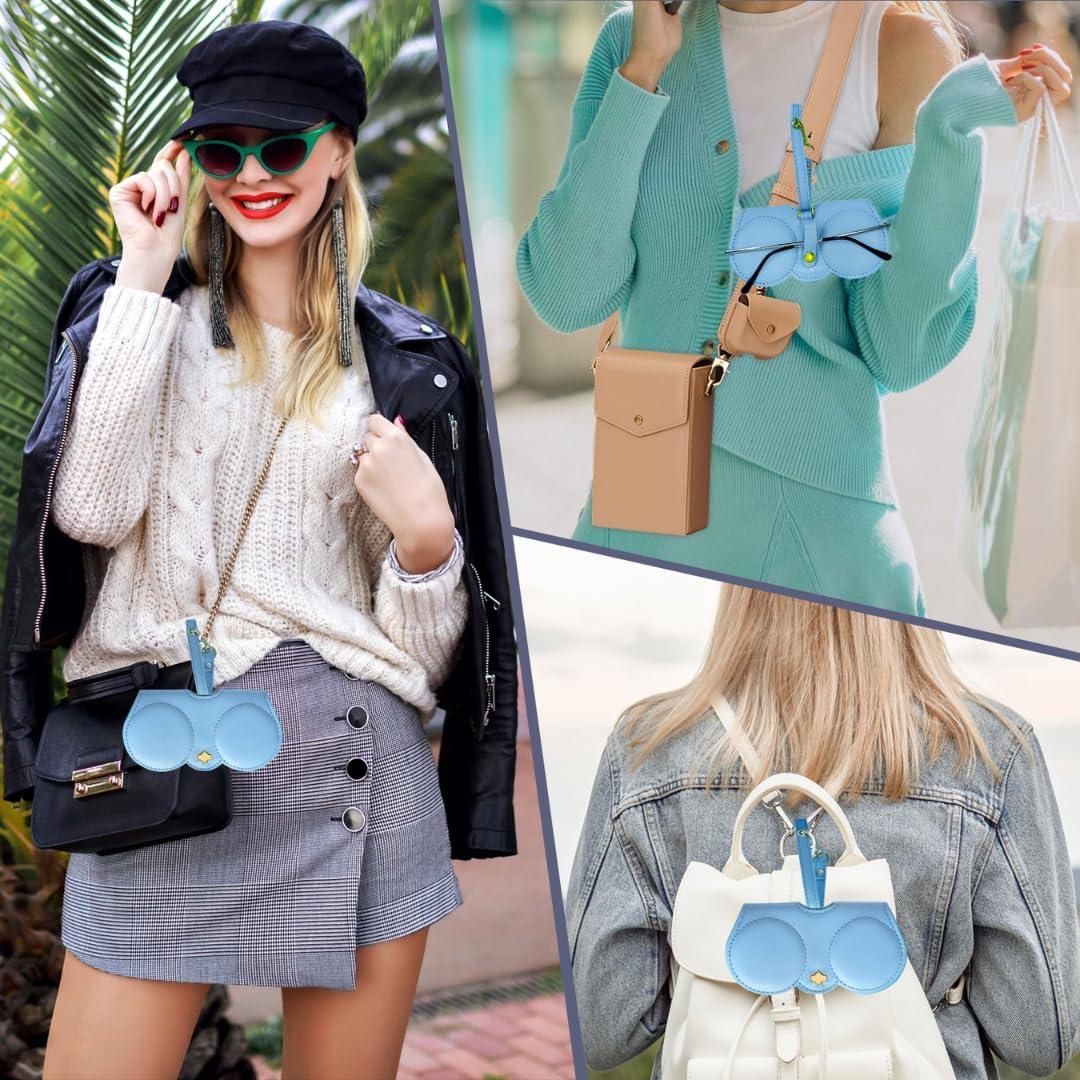 Funda de Gafas BellaChu de Cuero Vegano Acolchada Azul